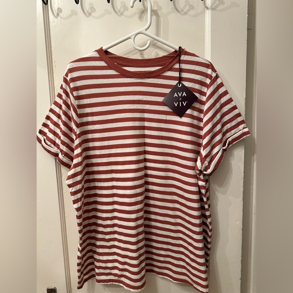 NWT Ava & Viv Striped T-Shirt